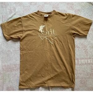 Girls Raised in Texas Oneita Vintage T Large Single Stitch Brown Made In USA